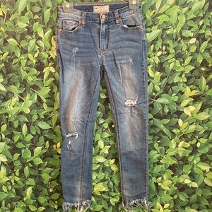 Free people size 24 jeans frayed hem skinny